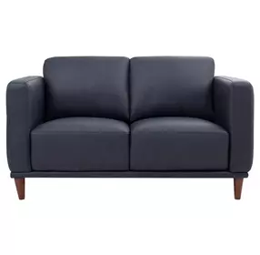 Baxter Midnight Blue Leather 64" Loveseat