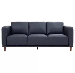 Baxter Midnight Blue Leather 89" Sofa