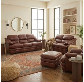 Thatcher Brown Leather Living Room Set