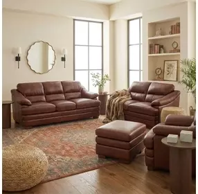 Thatcher Brown Leather Living Room Set