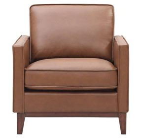 Weston Highland Saddle Leather Upholstered Accent Chair