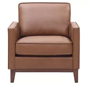Weston Highland Saddle Leather Upholstered Accent Chair