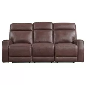 Sydney Brown Heritage Leather 84" Zero Gravity Power Reclining Sofa with Power Headrest and USB Charging
