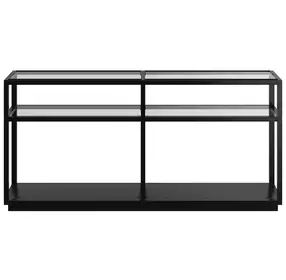 Glaze Onyx Rectangular Glass Top Console Table
