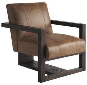 Sunset Key Flanders Brown Leather Upholstered Accent Chair