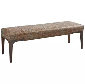 Rendezvous Brown Leather Upholstered Savile Accent Bench