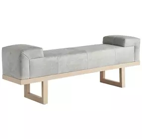 Sunset Key Abbott Gray Leather Upholstered 62" Bed Bench