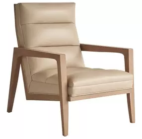 Sunset Key Hayley Beige Leather Upholstered Accent Chair