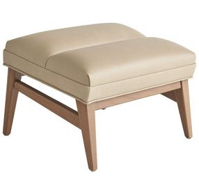 Sunset Key Hayley Beige Leather Upholstered Rectangular Ottoman