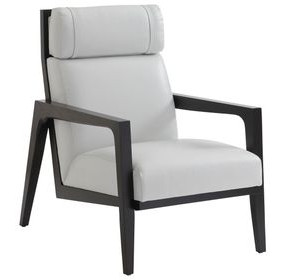 Palm Desert White Leather Upholstered Covina Accent Chair