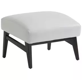Palm Desert Cream Leather Upholstered Rectangular Covina Ottoman