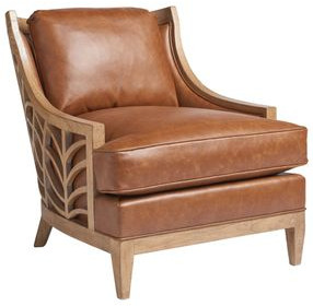 Los Altos Marion Brown Leather Upholstered Accent Chair