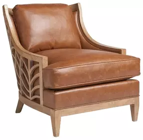 Los Altos Marion Brown Leather Upholstered Accent Chair