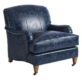 Sydney Blue Leather Upholstered Chair