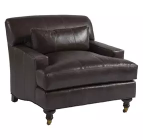 Oxford Brown Leather Upholstered Chair