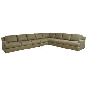 Millington Green Leather 4 Piece Modular Sectional by Barclay Butera