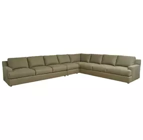 Millington Green Leather 4 Piece Modular Sectional by Barclay Butera
