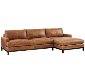 Horizon Bronze 110" Leather Upholstered LAF Sectional