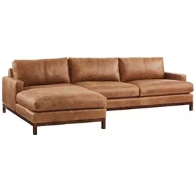 Horizon Bronze 110" Leather Upholstered RAF Sectional