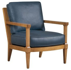 Splashes Blue Leather Upholstered Chair