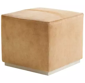 Colby Beige Leather Upholstered Ottoman