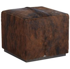 Colby Brown Leather Upholstered Ottoman