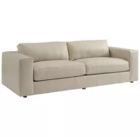 Key Biscayne Granville Ivory Leather 94" Sofa