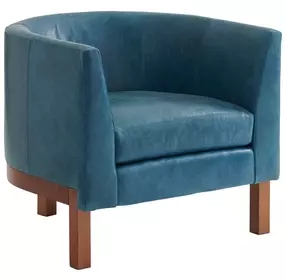 Palm Desert Blue Leather Upholstered Sonata Accent Chair
