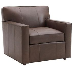 Ardsley Kitano Brown Leather Upholstered Lounge Chair