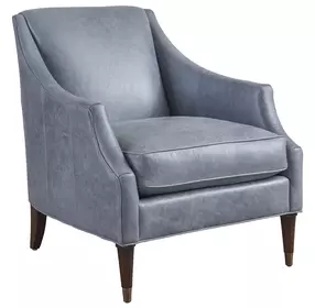 Rendezvous Blue Leather Upholstered Kerney Accent Chair