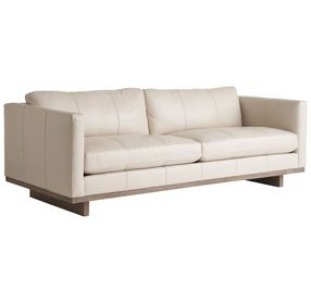 Sunset Key Cream Leather 90"Brixton Sofa