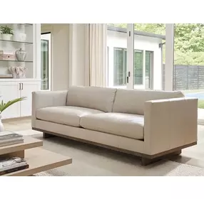 Sunset Key Cream Leather Brixton Living Room Set