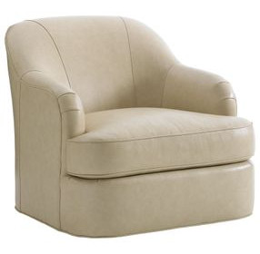 Alta Vista Laurel Canyon Ivory Leather Upholstered Lounge Chair