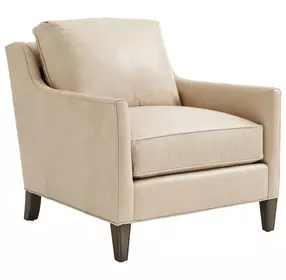 Turin Ariana Beige Leather Upholstered Lounge Chair