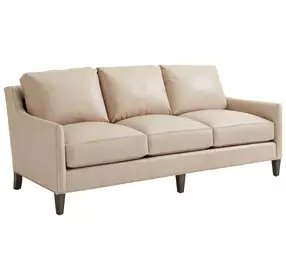 Turin Ariana Beige Leather 83" Sofa