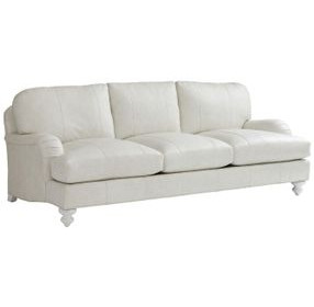 Ocean Breeze White Leather 90" Gilmore Sofa