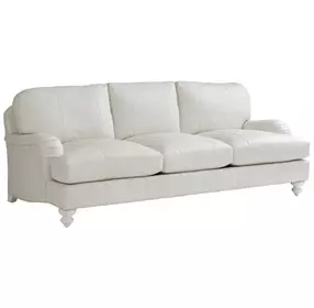 Ocean Breeze White Leather Gilmore 90" Sofa
