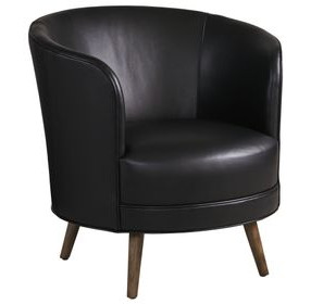 Zanzibar Black Leather Upholstered Torrington Swivel Accent Chair