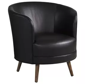 Zanzibar Black Leather Upholstered Torrington Swivel Accent Chair
