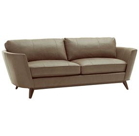 Kahn Beige Leather 90" Sofa