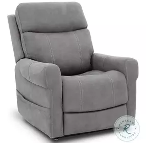 Lloyd Stonewash Dove Performance Fabric Power Lift Recliner with Power Headrest And Lumbar