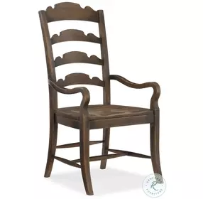 Twin Sisters Saddle Brown Twin Sisters Ladder Back Arm Chair Set Of 2