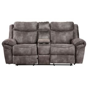 Nashville Gray 78" Manual Glider Reclining Console Loveseat
