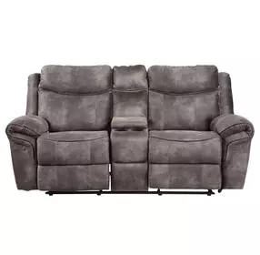 Nashville Gray Manual Glider Reclining Console 78" Loveseat