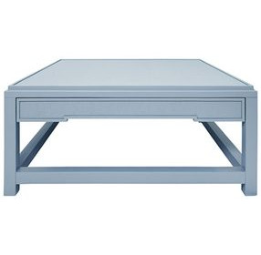 Locklin Light Blue Lacquer 40" Rectangular Coffee Table