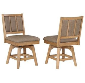 Logans Edge Brown Swivel Upholstered Game Chair Set of 2