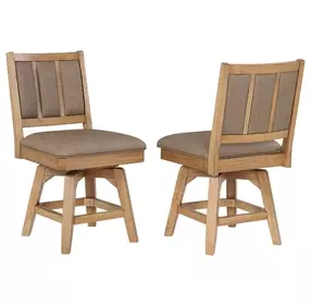 Logans Edge Brown Swivel Upholstered Game Chair Set of 2