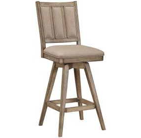 Logans Point Beige High Back Swivel Upholstered Barstool