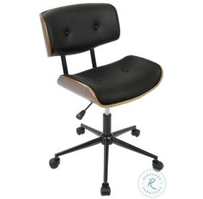 Lombardi Walnut And Black Adjustable Office Chair