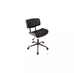 Lombardi Walnut And Black Adjustable Office Chair